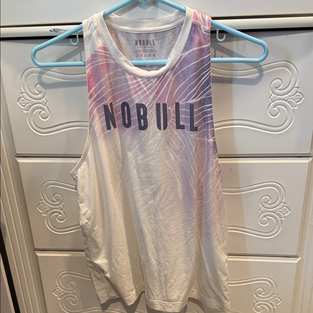 NOBULL Women's White and Pink Muscle Tee